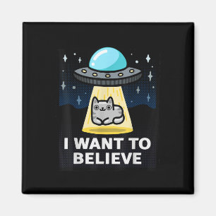 Ik wil X-Files Parodie UFO Cat Design geloven Magneet