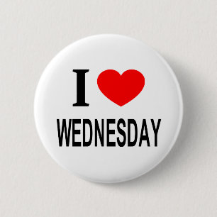 Ik ❤️ WOENSDAG Ik hou van WOENSDAG Ik hart WOENSDA Ronde Button 5,7 Cm