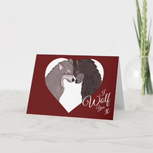 Ik wolf jou ik hou van jou "Gelukkige Valentijnsda Kaart