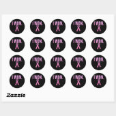 Ik won borstkanker Survivor Awareness Maand Pink Ronde Sticker (Vel)