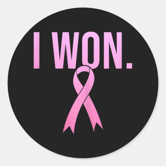 Ik won borstkanker Survivor Awareness Maand Pink Ronde Sticker (Voorkant)