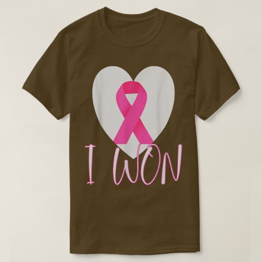 Ik won Survivor Breast Kanker Bewustheid T-shirt (Design voorkant)