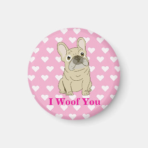 Ik Woof Jou - Franse Bulldog harten Magneet