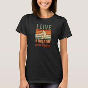 Ik woon en breek de salsa danserend leraar t-shirt
