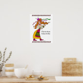 Ik woon in Dance Ukraine Folk Art Poster (Keuken)