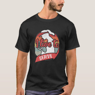 Ik woon in dienst van Retro Funny Girls Tennis T-shirt