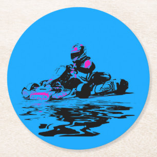 Ik woon in Kart - Go Kart Racer Ronde Kartonnen Onderzetter