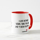 Ik woon tussen Mok (rood) (Voorkant rechts)