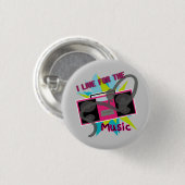Ik woon voor de muziekButton Ronde Button 3,2 Cm (Voorkant /achterkant)