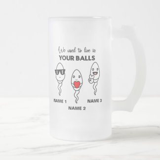 Ik woonde vroeger in je ballen, grappige koffie-Mo Matglas Bierpul