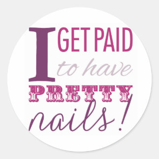 Ik word betaald om nagelenveloppen te hebben ronde sticker