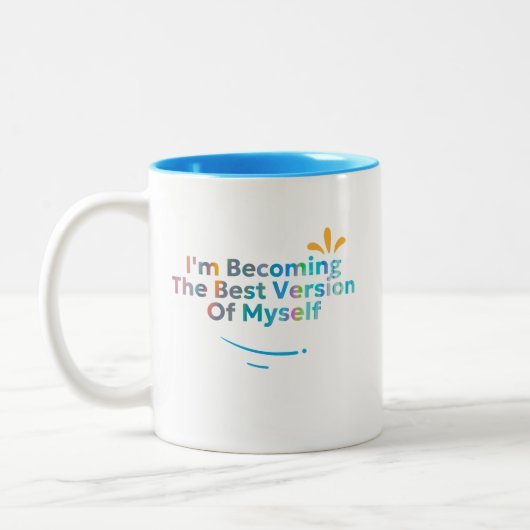 Ik word de beste versie van mezelf tweekleurige koffiemok (Links)