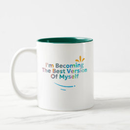 Ik word de beste versie van mezelf tweekleurige koffiemok
