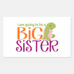 Ik word een Big Sister-Dinosaur Rechthoekige Sticker