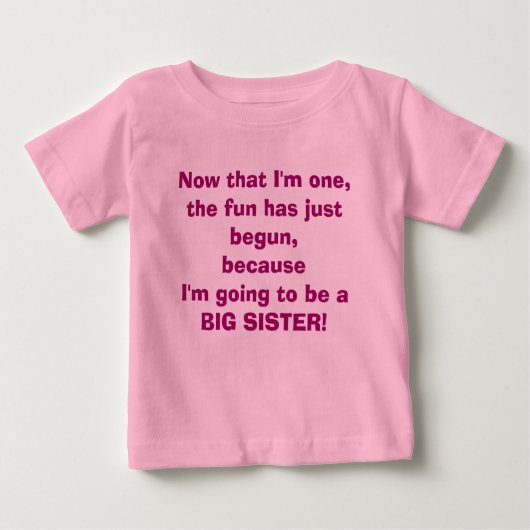 Ik word een Big Sister T-shirt (Voorkant)