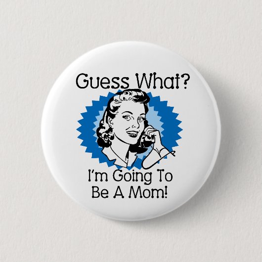 Ik word een blauwe mama ronde button 5,7 cm (Voorkant)