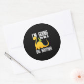 Ik word een grote broer dinosaurus ronde sticker (Envelop)