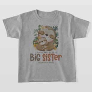 Ik word een grote zus luiaard aankondiging t-shirt