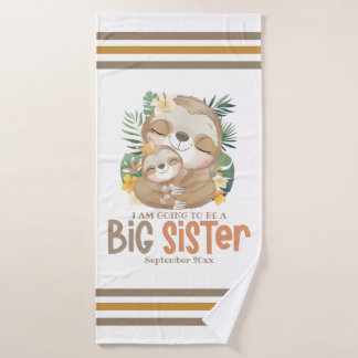 Ik word een grote zuster Sloth-aankondiging Badhanddoek
