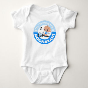 Ik word een Rockstar Blue African Baby Bodysuit-pa Romper