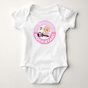 Ik word een Rockstar Pink Baby Body Suit Baby Romper