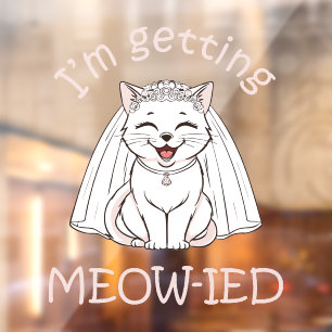 Ik word ge-meow-ied! raamsticker