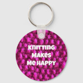 Ik word gelukkig roze getikt sleutelhanger (Voorkant)