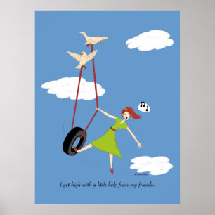 Ik word high met een beetje hulp van mijn vrienden poster