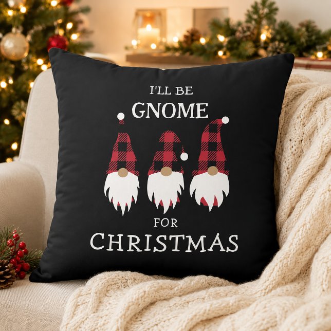 Ik word Kabouter met Kerstmis Kussen (I'll be Gnome for Christmas Throw Pillow)