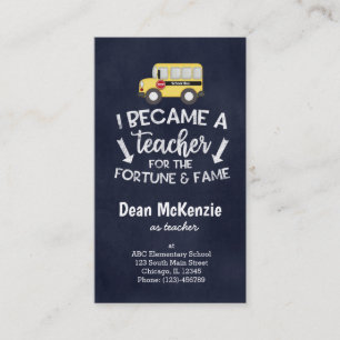 Ik word leraar visitekaartje