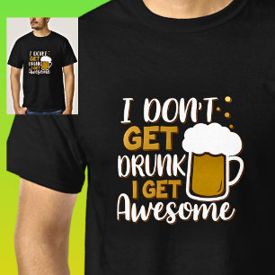 Ik word niet Drink, word Geweldige, bierglas zwart T-shirt