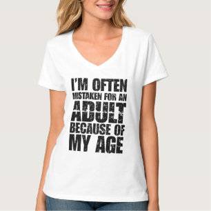Ik word vaak voor een volwassene aangezien vanwege t-shirt