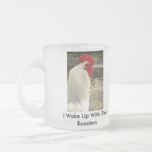 Ik word wakker met de hanen matglas koffiemok