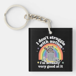 Ik Worstel Niet Met Autisme Autistisch Grappige Wa Sleutelhanger