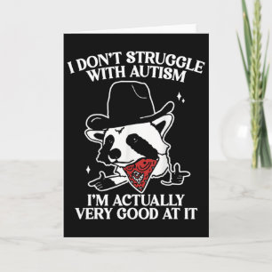 Ik Worstel Niet Met Autisme T-shirt Grappig Autist Kaart
