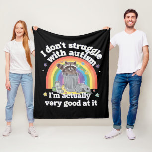 Ik Worstelen Niet Met Autisme Autistisch Grappige Fleece Deken
