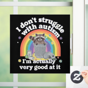 Ik Worstelen Niet Met Autisme Autistisch Grappige Raamsticker