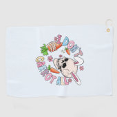 Ik wortel helemaal niet - Schattige schedelkonijn  Golfhanddoek (Horizontaal)