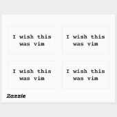 Ik wou dat dit vim was rechthoekige sticker (Vel)