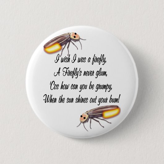 Ik wou dat ik een Firefly was Ronde Button 5,7 Cm (Voorkant)