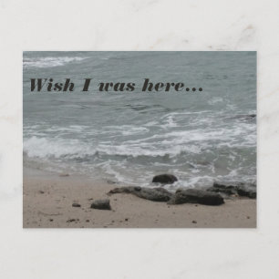 Ik wou dat ik hier was (strand) briefkaart
