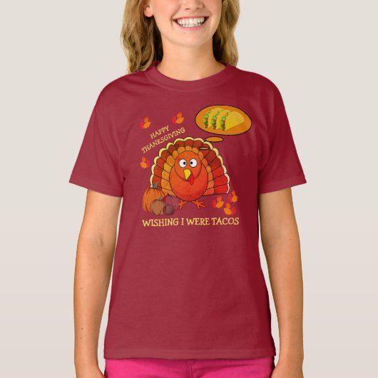 Ik wou dat ik Tacos Turkey THANKSGIVING Unisex T- T-shirt (Voorkant)