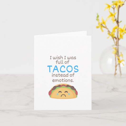 Ik wou dat ik vol zat met tacos blanco kaart (Gele Bloem)