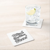 Ik wou dat je bier was! vierkante kartonnen onderzetter (Insitu)