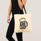 Ik wou dat je een Bier Typografie was Tote Bag (Voorkant (product))