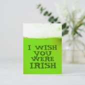Ik wou dat je een Irish Green Beer Briefkaart was (Staand voorkant)