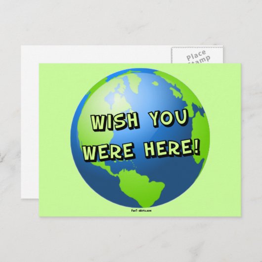 Ik wou dat je hier briefkaart was (Voorkant / Achterkant)