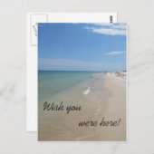 Ik wou dat je hier op het strand was briefkaart (Voorkant / Achterkant)