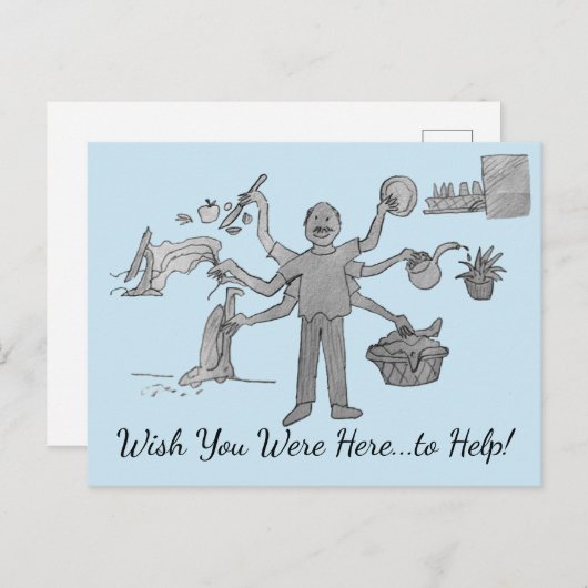 Ik wou dat je hier was briefkaart (Voorkant / Achterkant)