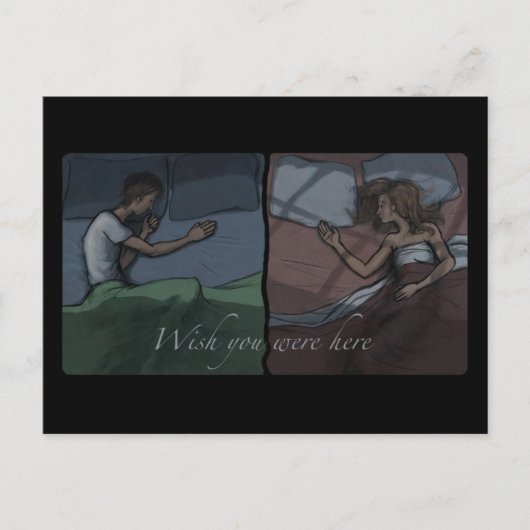 Ik wou dat je hier was briefkaart (Voorkant)